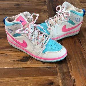 Girls Jordan sneakers size 2.  Used only a couple of times.